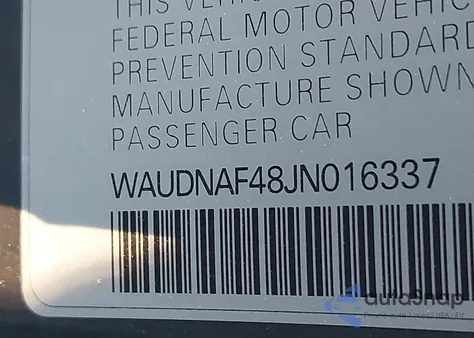 2018 Audi A4 2.0T Premium from USA, damaged, VIN WAUDNAF48JN016337